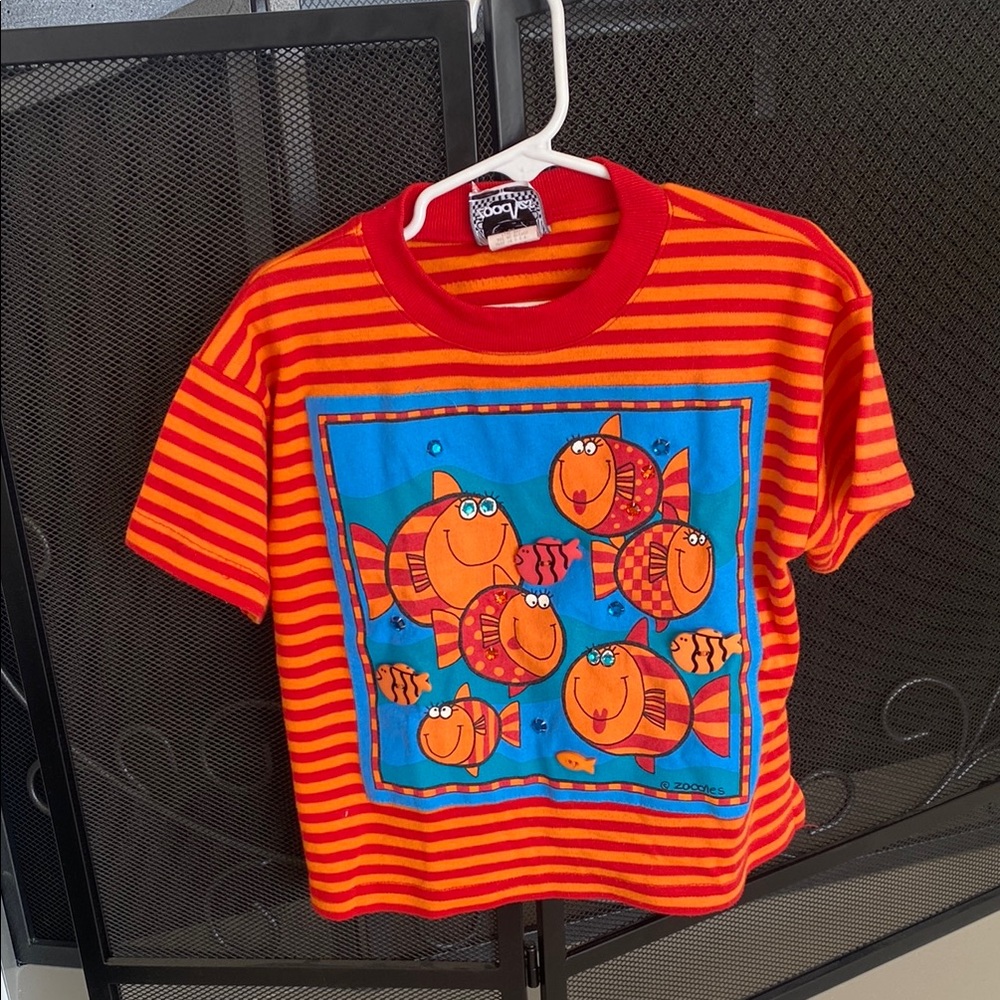 Vintage 90’s Zoodle striped fish tee